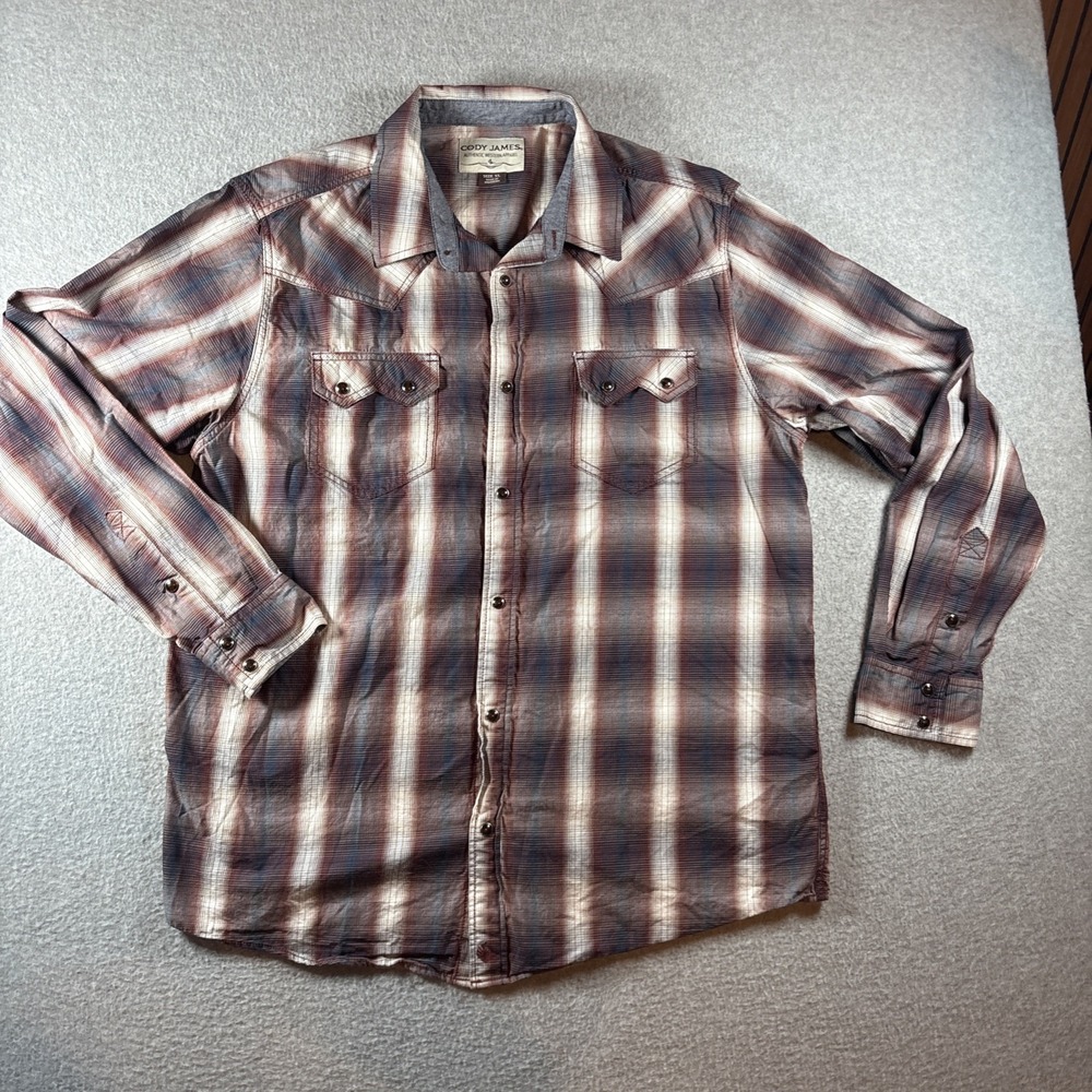 Cody James Pearl Snap Long Sleeve Button Up Men's XL 2 Pocket Western